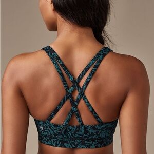 Lululemon Energy Bra Thrive Viridian Green Black Size 4